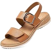 Littleplum Sandals for Women Arch Support – Comfortable Flat Womens Sandals, Summer Breathable Adjustable Orthotic Walking Shoes for Beach,Travel