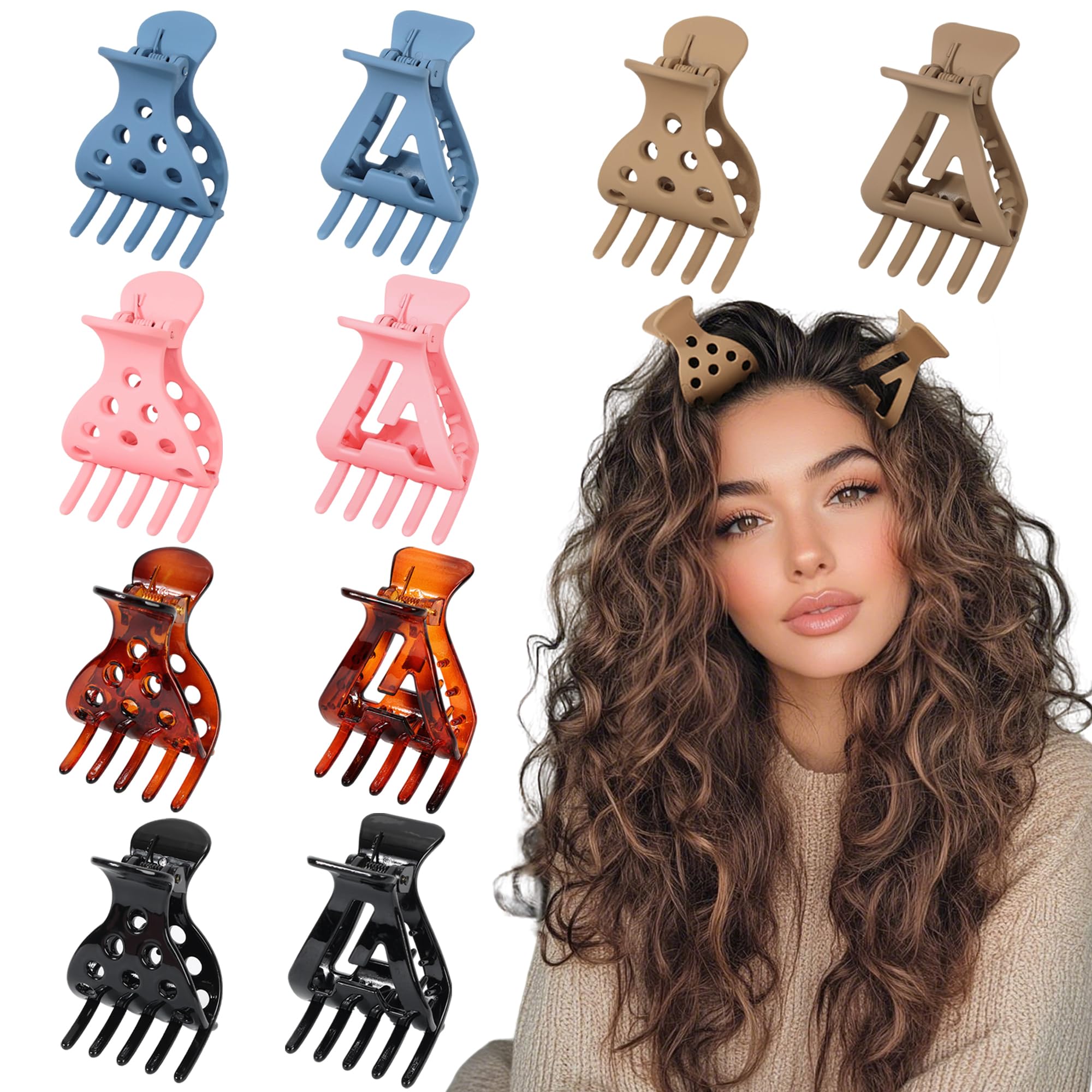 Photo 1 of Root Lifting Hair Clips for Volume - Set of 10 Volumizing Claw Clamps for Curly Hair No Crease Voluminous Roots and Bouncy Curls