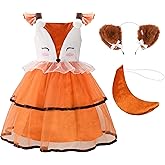 ReliBeauty Fox Costume for Girls with Headband and Tail