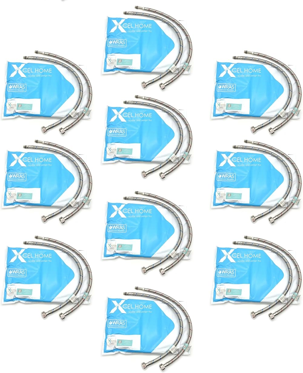 Xcel Home WRAS Approved Flexible Pipe Tap Connector 10mm x 1/2 BSP 500mm