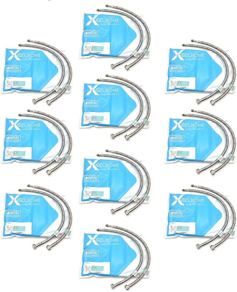 Xcel Home WRAS Approved Flexible Pipe Tap Connector 10mm x 1/2 BSP 500mm