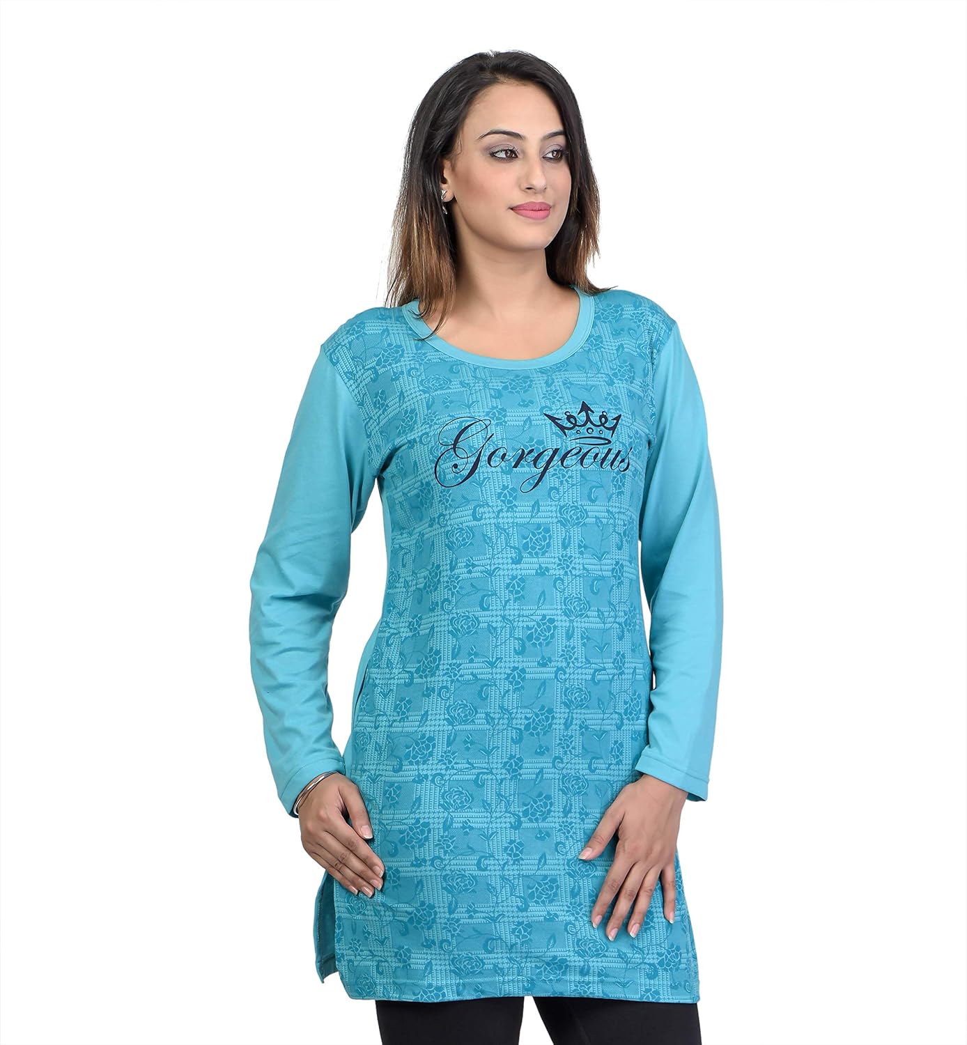 duchess women's cotton round neck casual night top