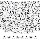 GMMA Letter Beads for Bracelets Making 200 Pcs 4x7mm Alphabet Beads for Bracelets Acrylic Beads for Jewelry Making Friendship Bracelet Letters for Crafts (O Black Letter Beads)