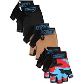 Boao 3 Pairs Kids Bike Gloves, Fingerless Gloves | Kids Fingerless Gloves for Boys and Girls, Casual Cycling, Walking, Fishing and Outdoor Play