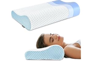 POLOVO Neck Pillow Contour Memory Foam Pillows for Pain Relief Bed Pillow for Sleeping, Ergonomic Pillow for Neck and Shoulder Pain, Orthopedic Cervical Pillow for Side Back Stomach Sleeper