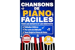 Chansons de Piano Faciles pour les Enfants et les Débutants: Mélodies Célèbres par ordre de Difficulté avec Doigté et Noms de