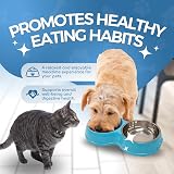 Fur & Bone Double Slow Feeder Raised Dog Bowl Stainless Steel Dual Bowl Set Blue view 5