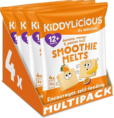 Kiddylicious Banana Mango Passionfruit Smoothie Melts 4x4 Snack Packs