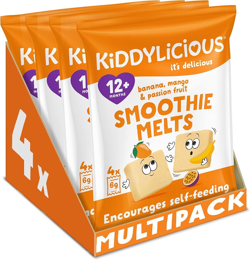 Kiddylicious Banana Mango Passionfruit Smoothie Melts 4x4 Snack Packs