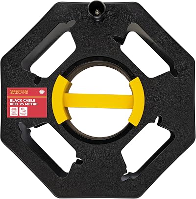 GADLANE Heavy Duty Cable Tidy Reel 25m Black Cable Winder Empty