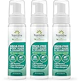 Nurture Rinse Free Body Wash & Shampoo w/Aloe | Hospital Grade Hair & Body Waterless Cleansing Foam | Women, Camping, Elderly