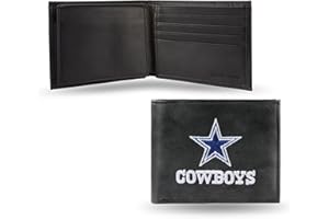 Rico Industries NFL mens Embroidered Leather Billfold Wallet
