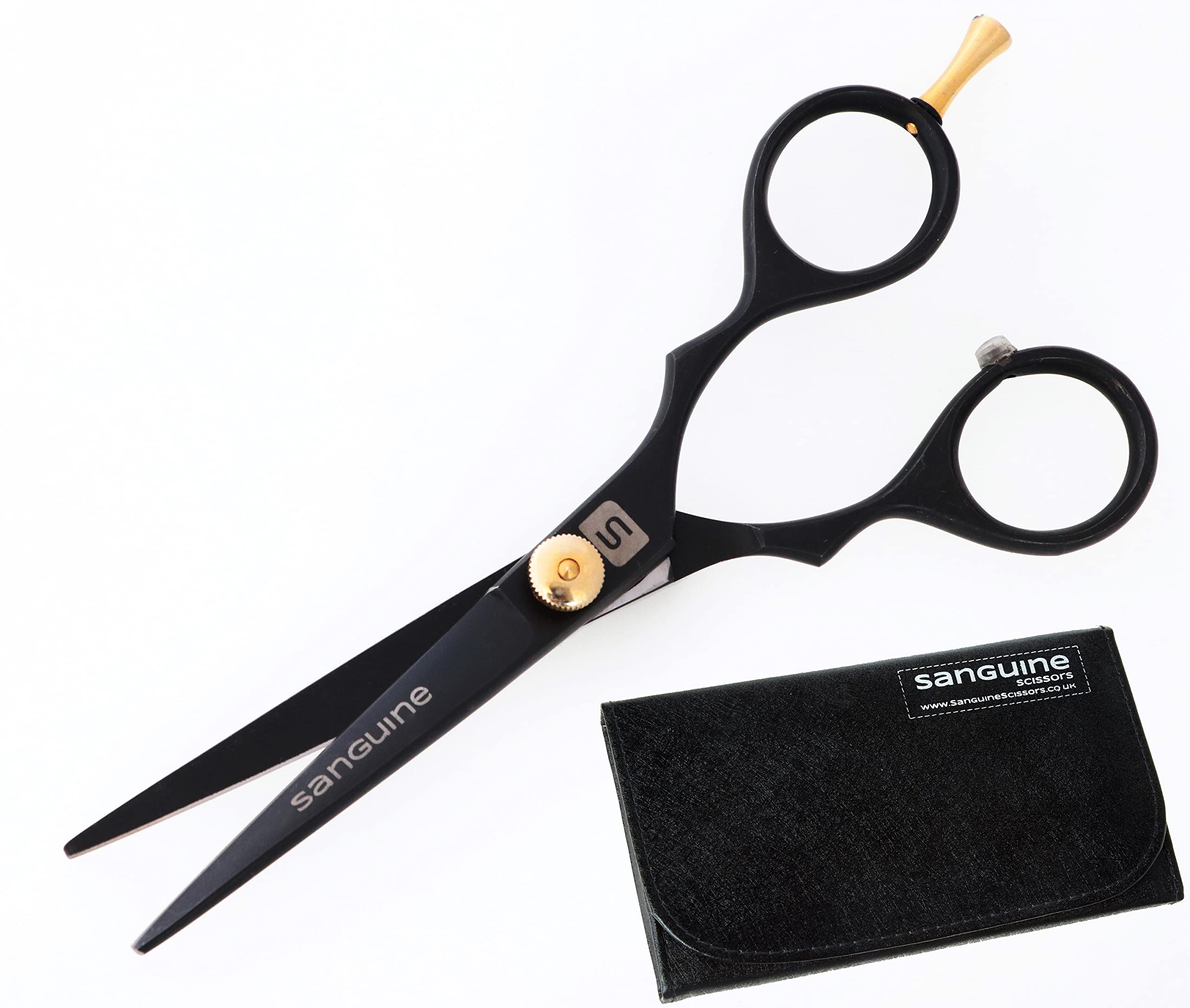 Professional Beard Moustache and Hair Scissors Deep Black 5.5 inch