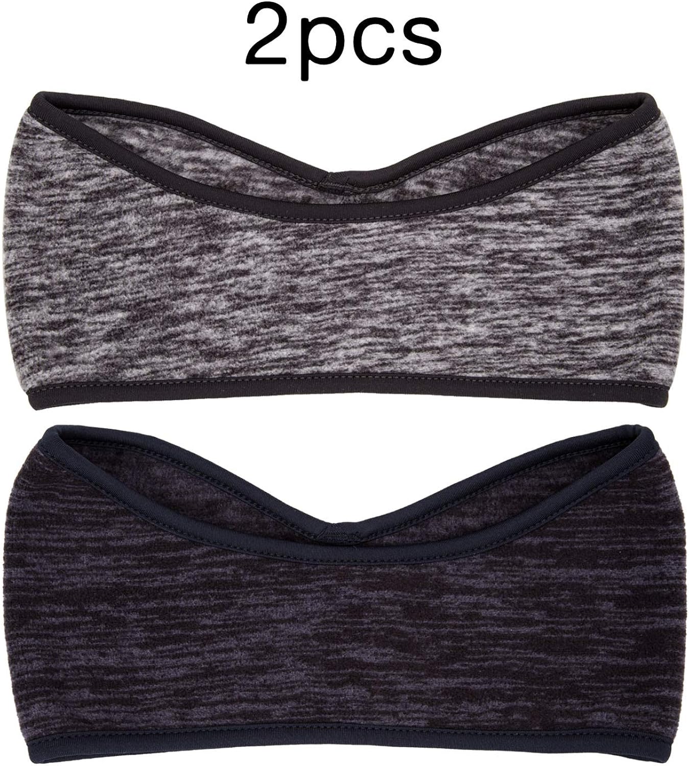 SAVITA 2 Pack Ear Warmers Headband Stretchy Ear Covers Sweatband Ski Winter Headband Earmuff Workout Headbands Moisture Wicking Thermal Sport Headbands for Women Man Girls (Gray and Dark Blue) : Clothing