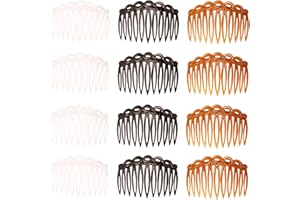 Abvsdu 12 Pcs French Hair Side Combs, Stylish Durable Thick Hair Accessories for Women Bridal Wedding Veil