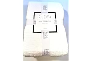 HOME GOODS Piubelle Piu Belle Portugal 100% Cotton-Hotel Luxury Matelasse All Season, Lightweight Quilt Coverlet Bedspread Textured Raised Patterns (King (U.S. Standard), Helena), White