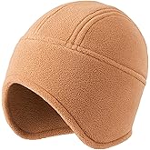 OZERO Mens Beanies for Winter: Thermal Thick Polar Fleece Soft Skull Cap Ski Hats - Earflaps Cycling Beanies for Men Women