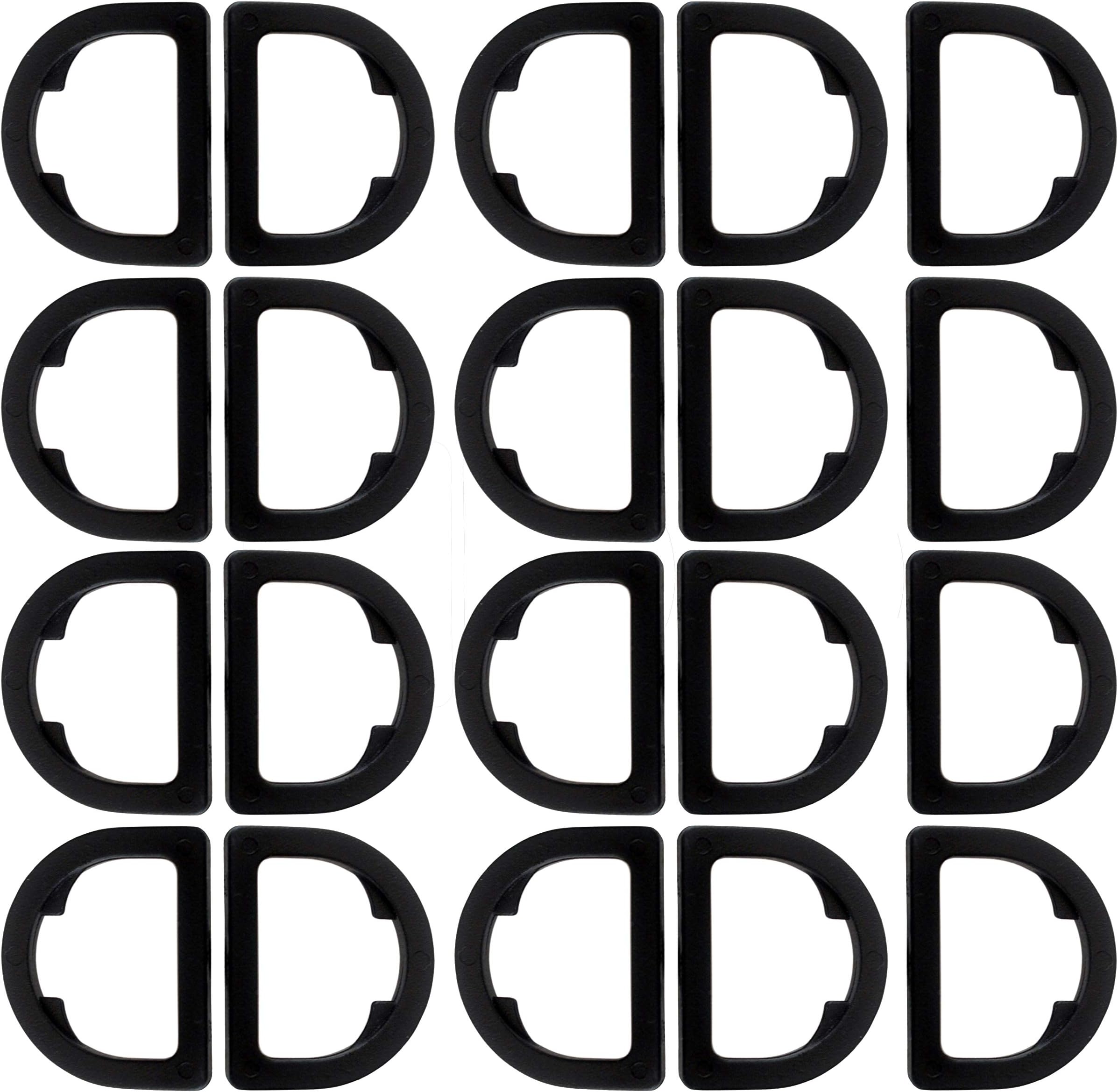Plastic Backpack Handbag D-Ring Hooks D Shaped Buckle 1 inch 20 Pack