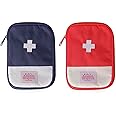 JIAKAI 2 Packs First Aid Bag,Empty First Aid Pouch,Mini Portable Medical Bag for Outdoor Camping Hiking Travel Emergency，Multifunction Emergency Medicine Storage Bag-7x5 inch