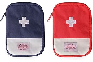 JIAKAI 2 Packs First Aid Bag,Empty First Aid Pouch,Mini Portable Medical Bag for Outdoor Camping Hiking Travel Emergency，Multifunction Emergency Medicine Storage Bag-7x5 inch