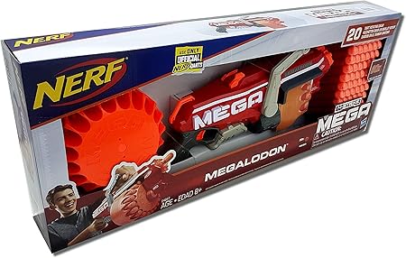 Amazon ナーフ メガロドン メガ トイ ブラスター メガパック ダーツ装填可能 的あて ボーリング おもちゃ