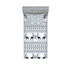 Ambesonne Nordic Fitted Sheet & Pillow Sham