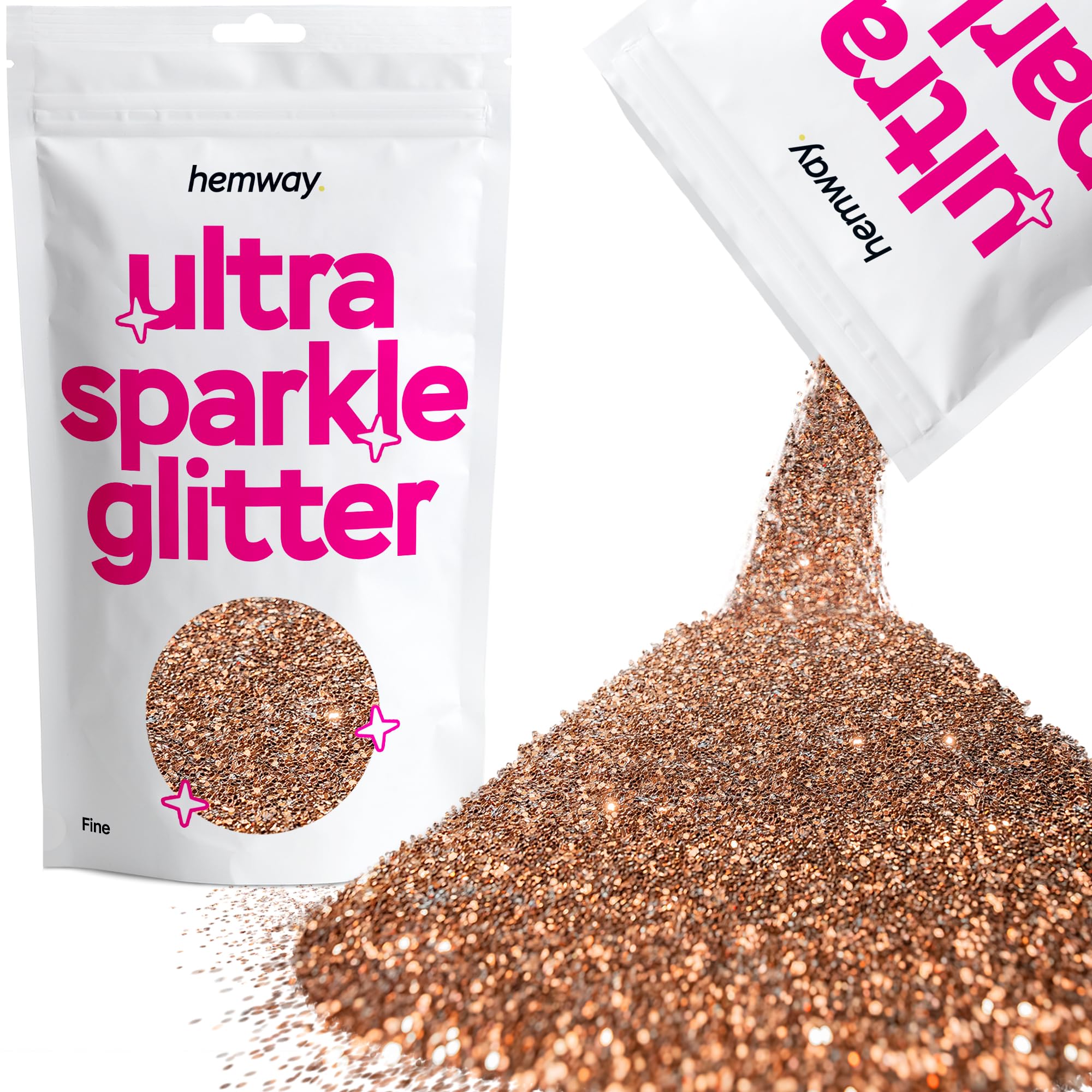 Hemway Ultra Sparkle Glitter Bronze Brown 100g Fine | Glitter for Arts & Craft, Makeup, Nail Art, Crafting, Card Making, Sparkle Decoration