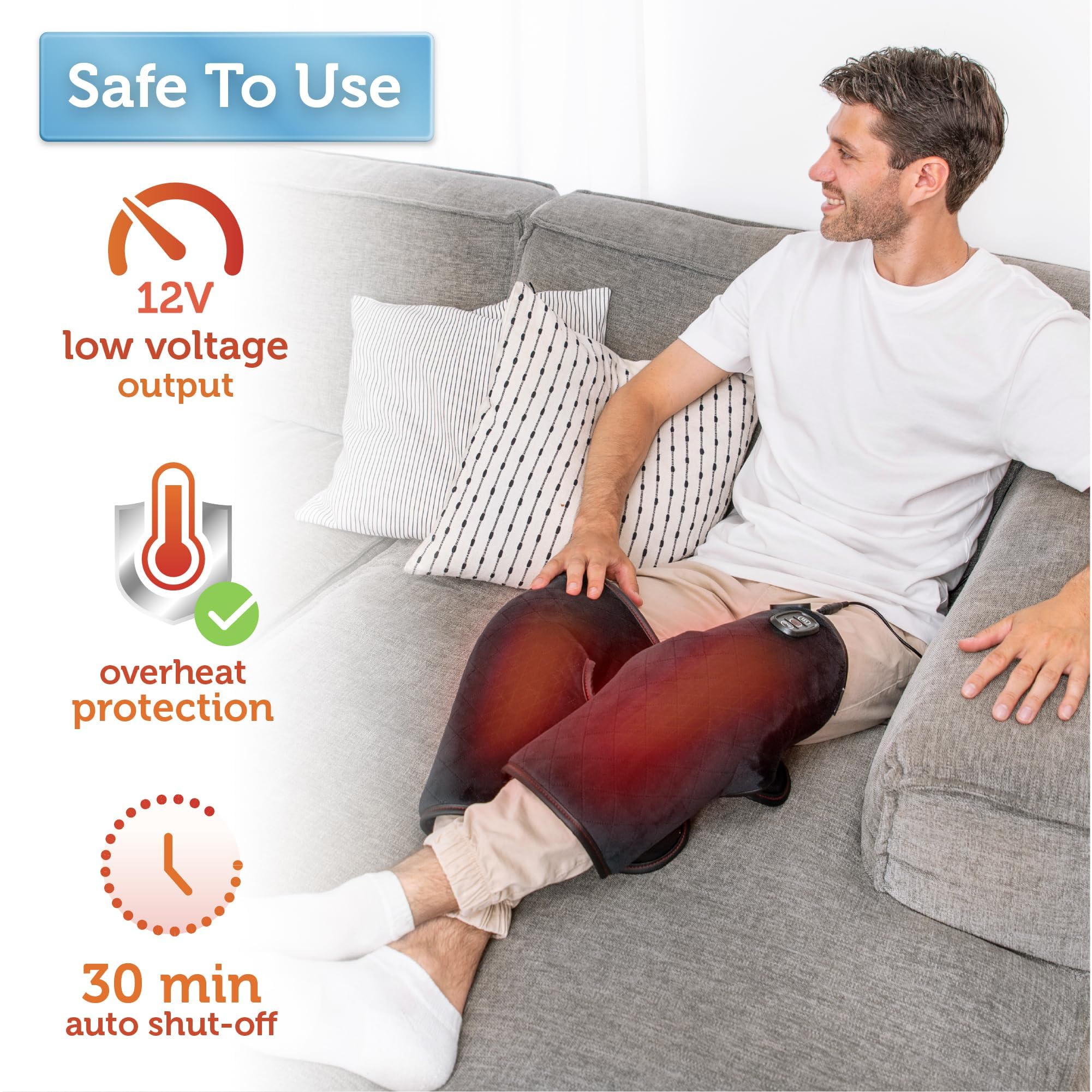COMFIER Heated Knee Massager with Heating Pad for Knee Pain Relief,Gifts for Dad Mom Men Women,Knee Warmers Wrap,Heated Knee Pad for Men Women Seniors