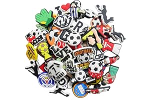 Soccer Shoe Charms for Decorations, 52 Pcs Soccer Sports Charms for Sandal Shoes Shoe Charm for Man Party Gift Favors