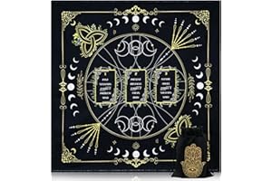 Knana Tarot Divination Cloth Altar Cloth - Tarot Card Reading Cloth Tarot Accessories Velvet Tarot Cloth with Celtic Cross Pattern - Hand