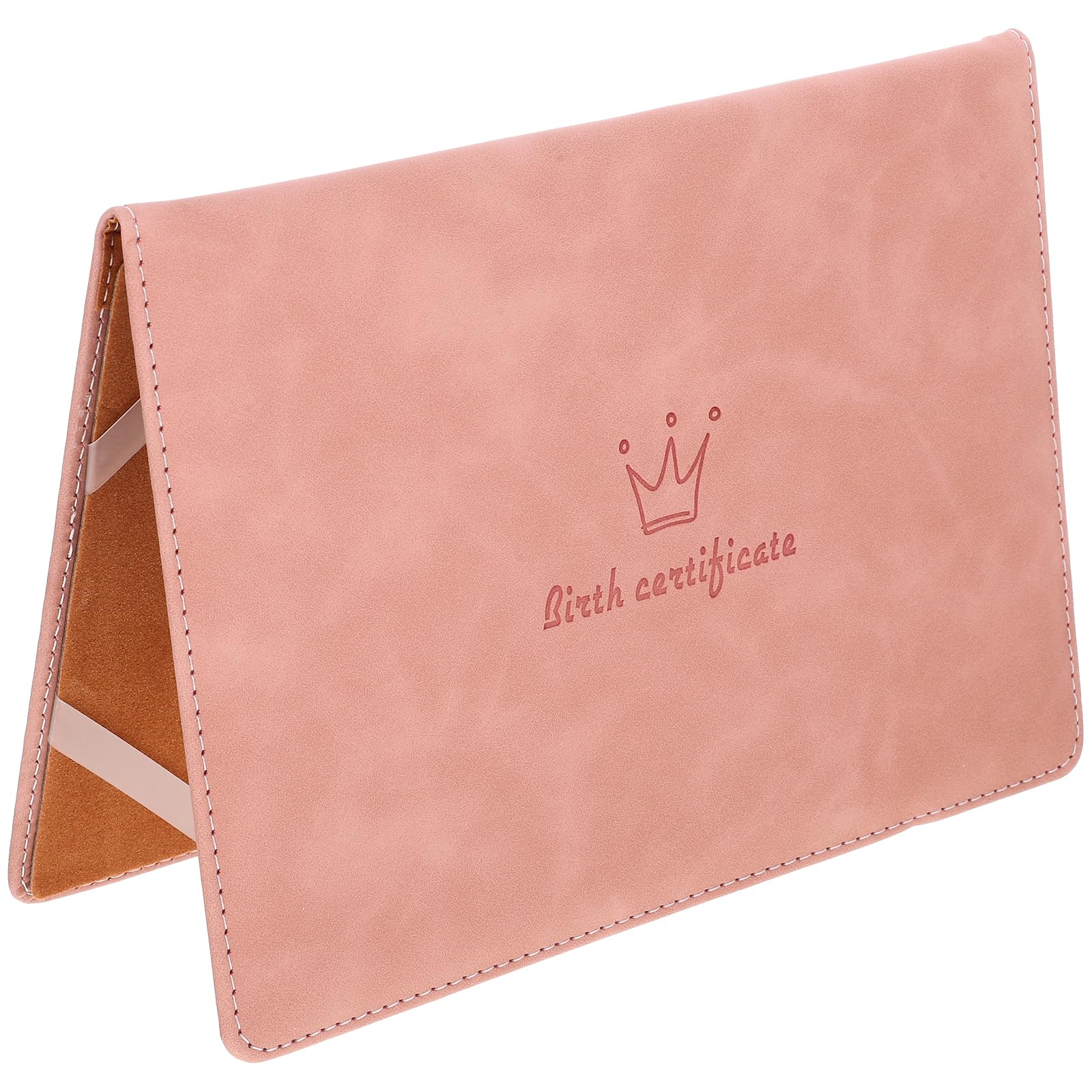 NUOBESTY Leather Birth Certificate Cover,Birth Certificate Cover Protector Birth Certificate Sleeve Case Folder Holder for Baby Certificate Binder Sheets Pink