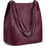 Kattee Women Soft Genuine Leather Totes Shoulder Bag Purses and Handbags with Top Magnetic Snap Closure