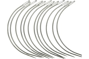 BHD BEAUTY Soft 'N Style 12 C Type Weaving Needle Upholstery Carpet Leather Canvas Repair Weaving Curved Needles Pins Hand Sewing Needles
