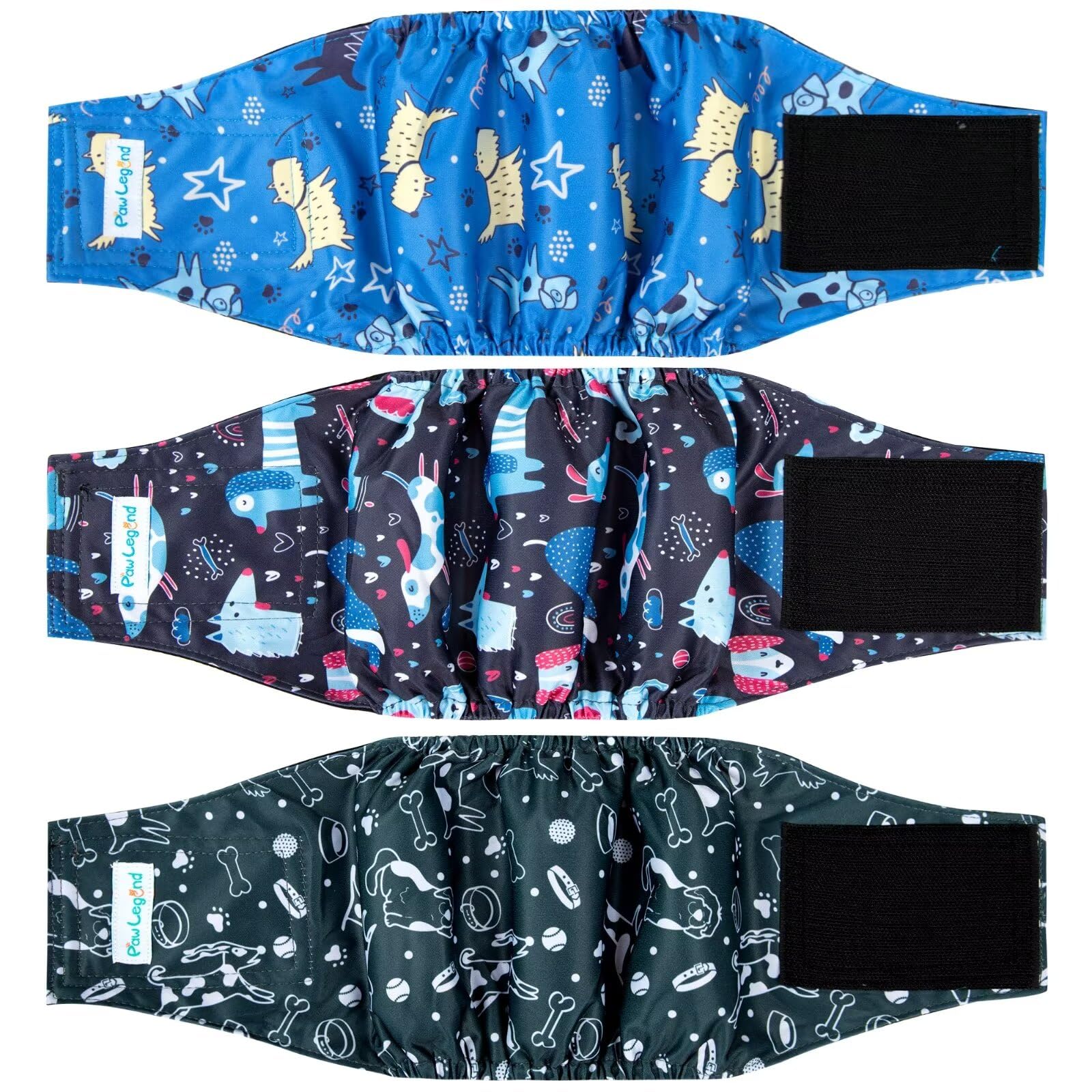 Photo 1 of Paw Legend Washable Dogs Diapers Male Dog Belly Bands for Male Dogs Diapers Reusable Puppy & Doggie Diapers Male (3 Pack, X-Large)