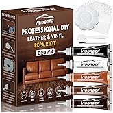 Brown Leather Repair Kit for Furniture, Leather Couch Repair Kit for Car Interior, Sofa, Purse and Jacket, Restore Any Material with Super Easy Instructions to Fix Scratches, Tears, Holes, Peeling