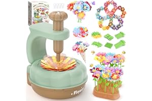 GirlsHome 300+PCS Fabric Flower Bouquets Toys, DIY Flower Crafts Kits for Kids, Arts and Crafts for Kids Ages 6-8 Girls, Flower Making Kit, STEM Educational Preschool Toy Christmas Gifts(Green Brown)