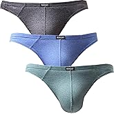 iKingsky Men's Stretch Thong Underwear Soft T-back Mens Underwear Low Rise Bulge Under Panties for Men