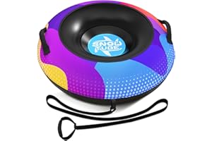 AZGIM PAI Snow Tube,48 Inch Big Heavy-Duty Inflatable Snow Sled with Premium Canvas Cover for Kids Adults,Thickened Hard Bottom Sleds for Snow with Detachable Tow Strap,Winter Outdoor Fun Snow Toys Gifts