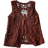 MakeMeChic Women's Boho Crochet Vest Tops Hollow Out Sleeveless Knit Beach Vacation Tops