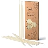 Hyoola Beeswax Skinny Taper Candles - 50 Pack - Natural Dripless Decorative Candles with Long Lasting Burn – Elegant Taper De