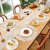 SHACOS Round Placemats Set of 6 38 cm with 6 Coasters 10 cm Cotton Blend view 2