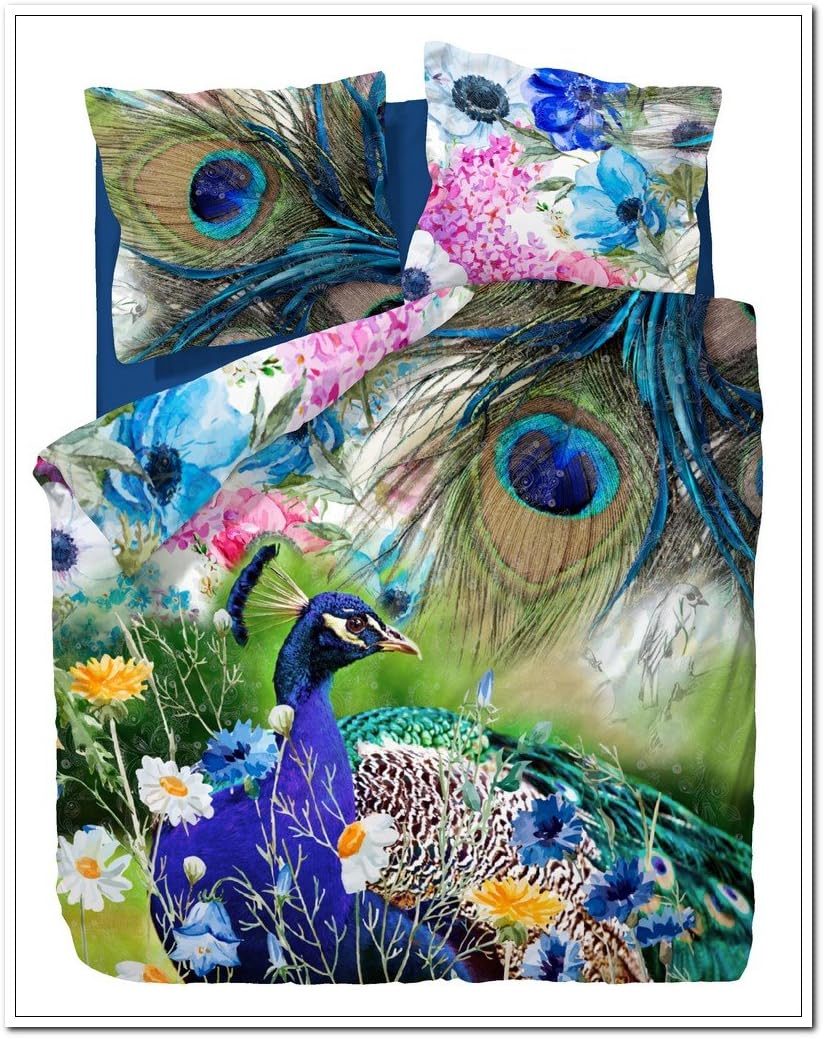 Peacock 3D Digital Print Garden Peacock Design Duvet Cover By Jennifer Davidson UK Made(Double)
