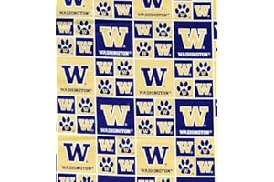 FIELD'S FABRICS UNIVERSITY OF WASHINGTON HUSKIES COTTON FABRIC-100% COTTON