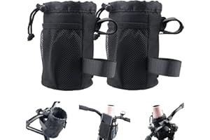 PEATOVIE 2 Pack Bike Cup Holder Bag Bicycle Handlebar Water Bottle Holder with Mesh Oxford Pocket Phone Drink Cup Holder for Mountain Bikes,Road Bikes,e-Bike,Kids Bikes,Wheelchairs,Cruisers, etc