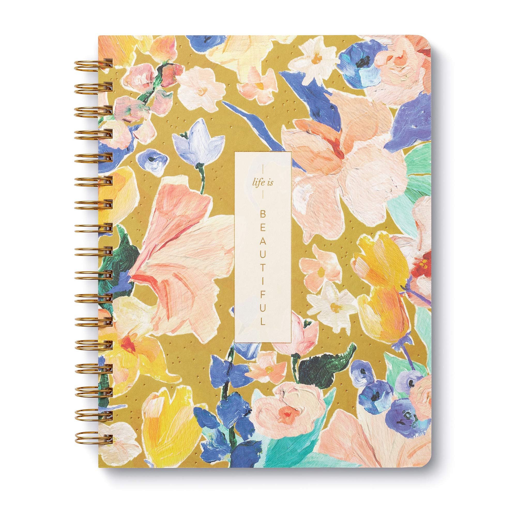 Compendium Spiral Notebook - Life Is Beautiful — A Designer Spiral Notebook with 192 Lined Pages, College Ruled, 7.0”W x 9.25”H