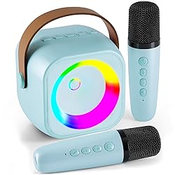 Karaoke Machine, Portable Bluetooth Speaker with 2