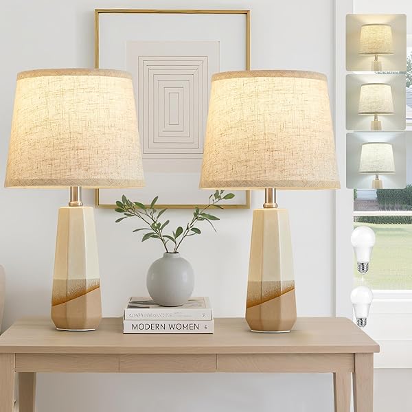 GYROVU 3 COLOR TEMPERATURE ADJUSTABLE TABLE LAMP, CERAMIC...