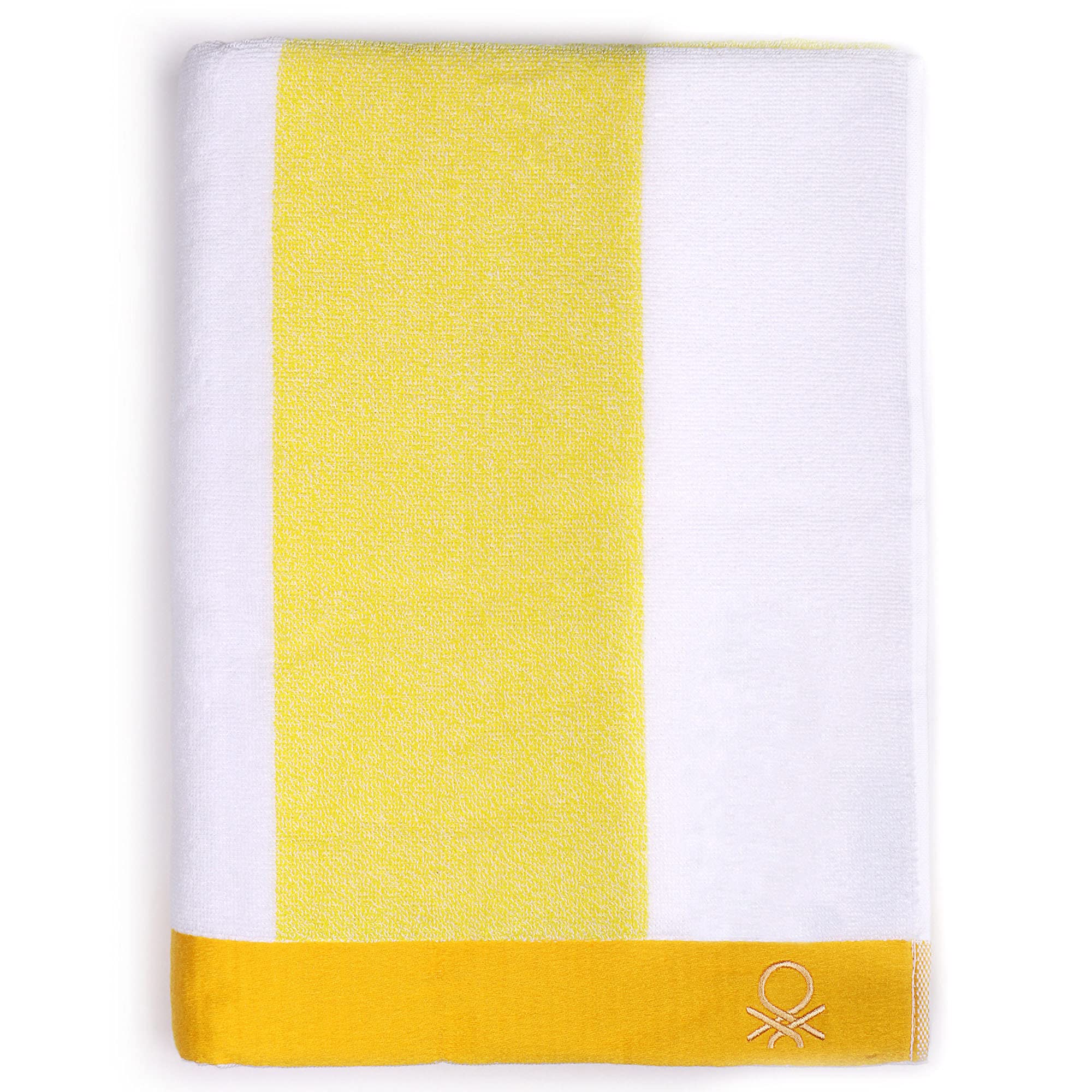 UNITED COLORS OF BENETTON. Beach Towel 90x160cm 450gsm Terry 100% Cotton Yellow Casa Benetton, Lemon Tree, Single