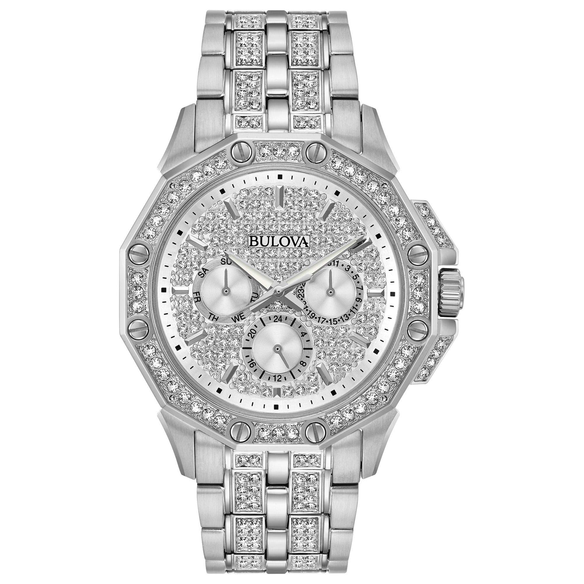 Bulova Crystals Octava Reloj de cuarzo multifunción de acero inoxidable con 6 manecillas Estilo: 96C134