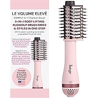 L'ANGE HAIR Le Volume Elevé 65MM 2-in-1 Titanium Brush Dryer | Dry and Style | Unique Teardrop Shape Barrel | 3 Heat Settings